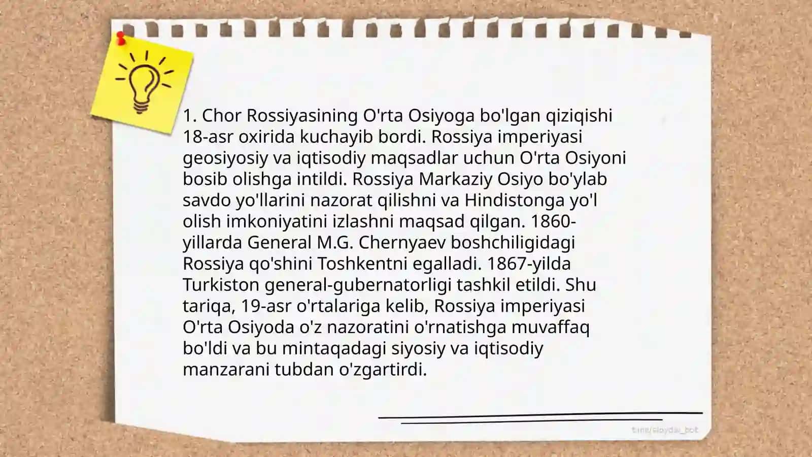 O'rta osiyoning chor rassiyasi tomonidan istilo etilishi 3