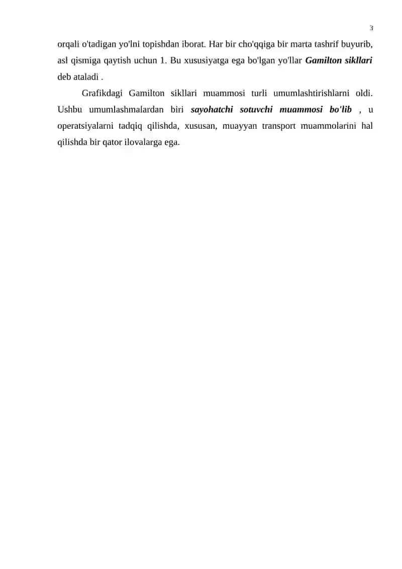 Kommivoyajer masalasini hal qilish usullari 3