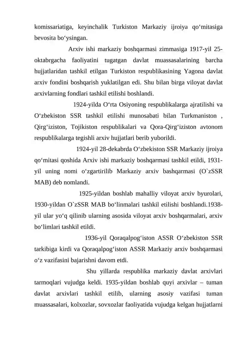 O'ZBEKISTON ILMIY-TEXNIKA VA TIBBIYOT HUJJATLARI MILLIY ARXIVI 3