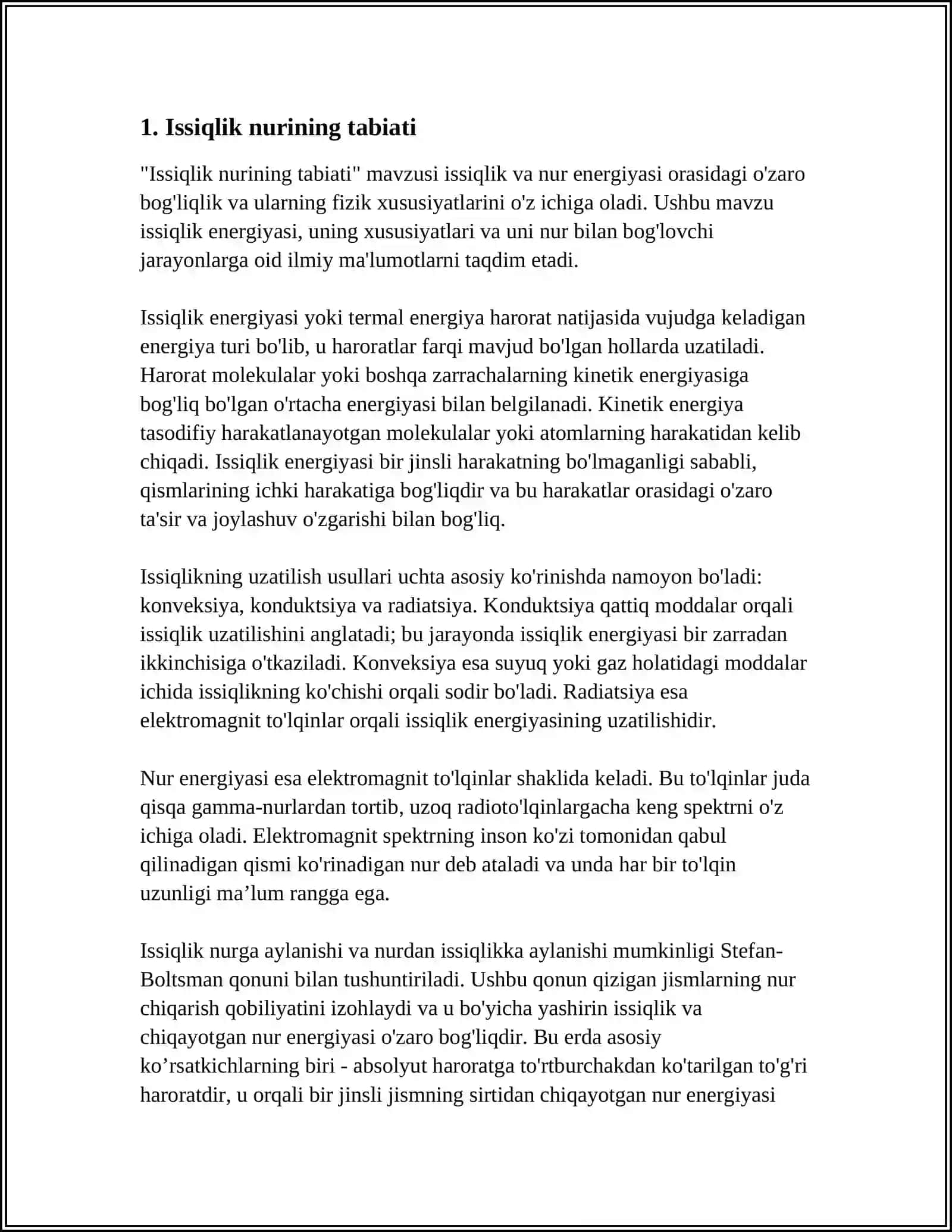 ISSIQLIK NURLANISHI QONUNLARI 3