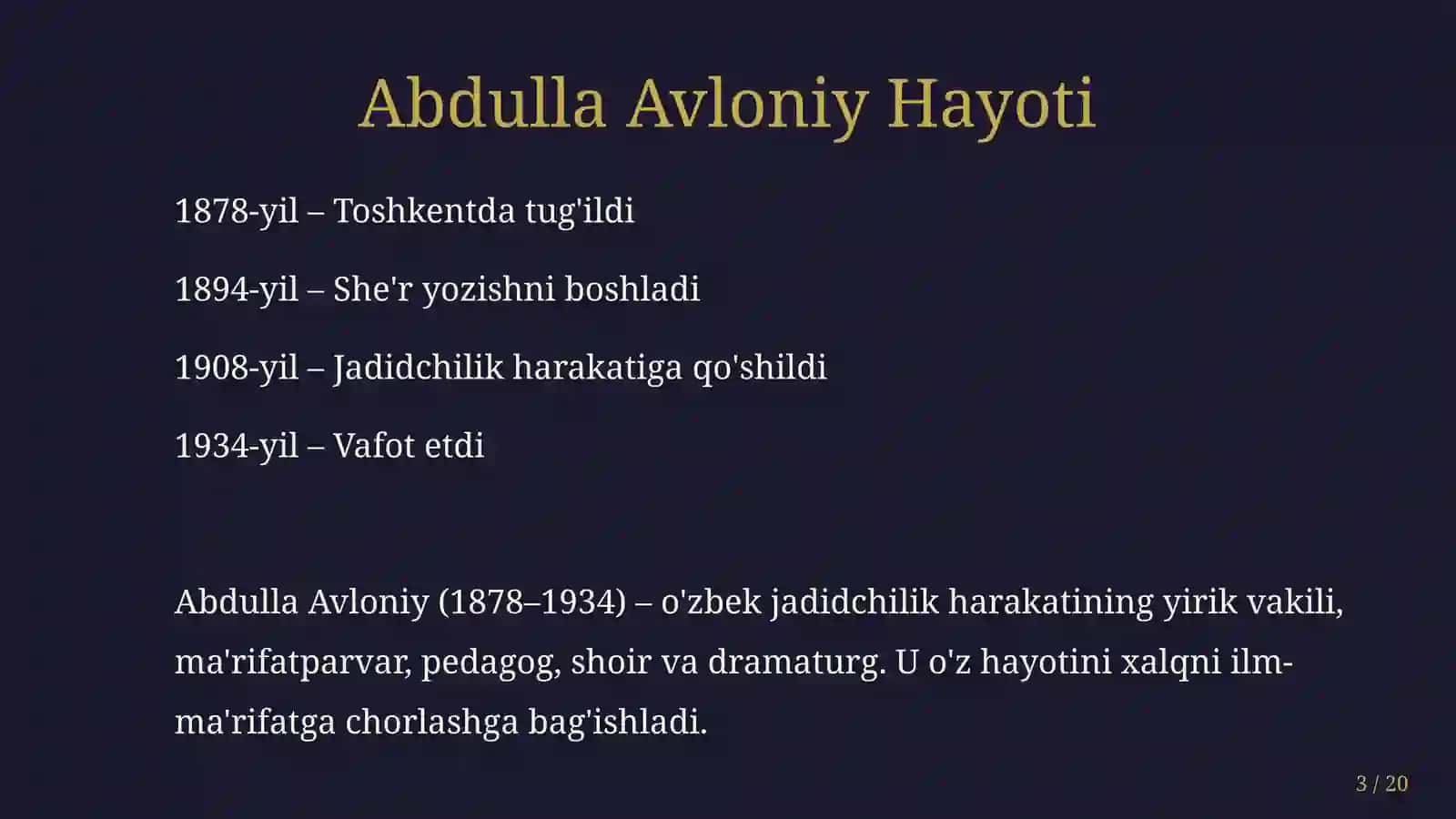 Abdulla Avloniyning "Turkiy guliston yoxud axloq" asarining tahlili 3