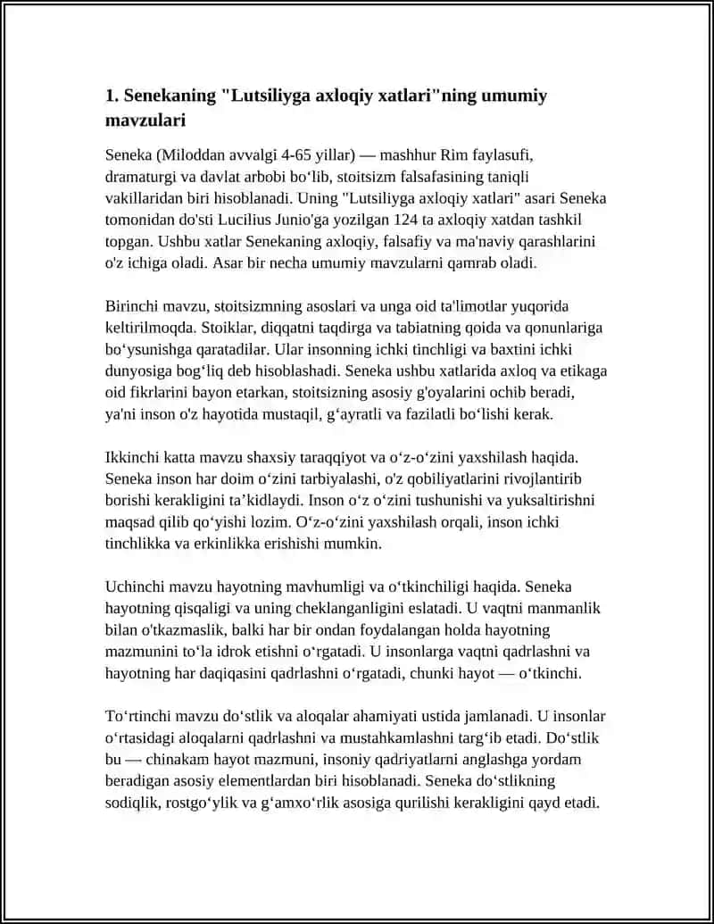 Senekaning "Lutsiliyga axloqiy xatlari" 3