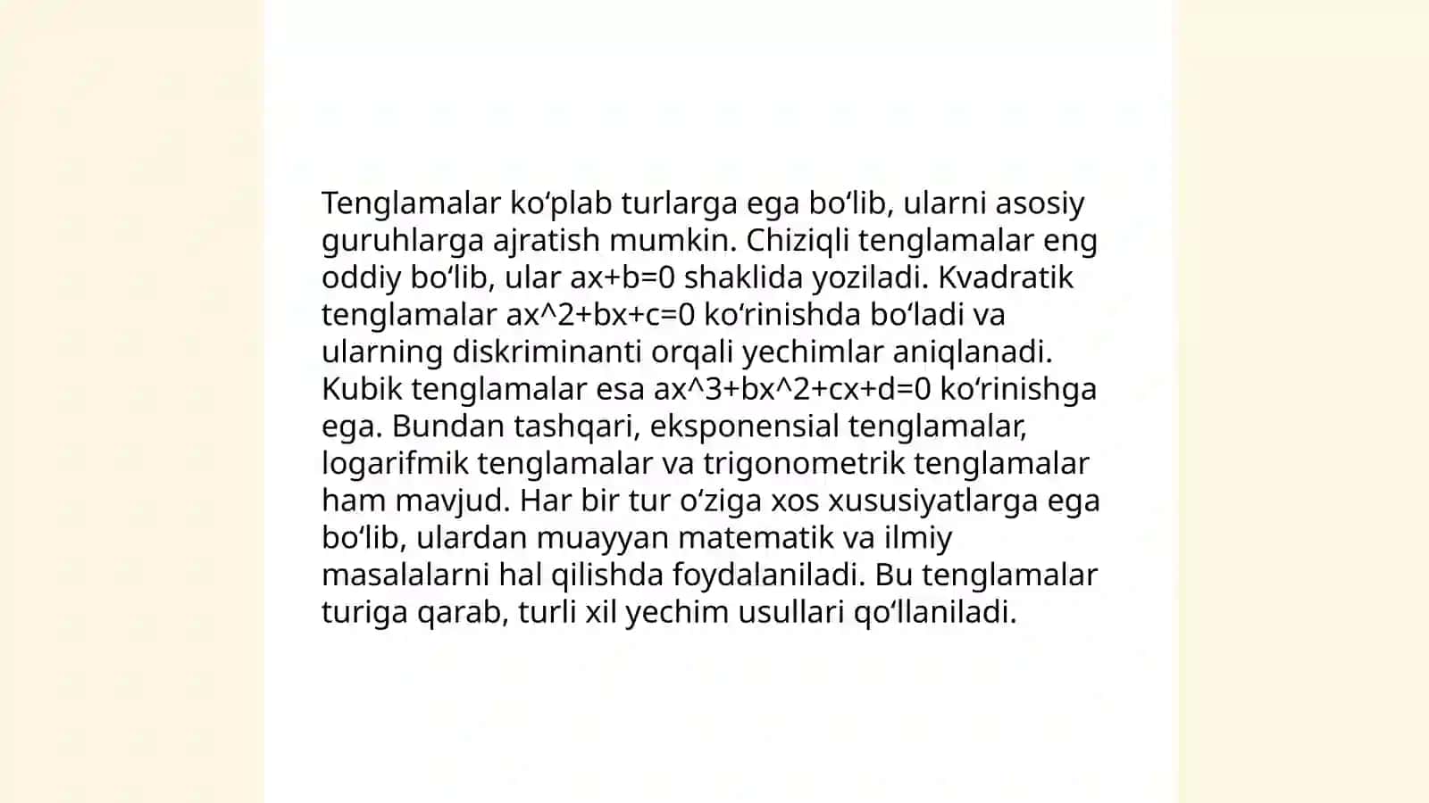 Tenglama va uni yechish usullari 3