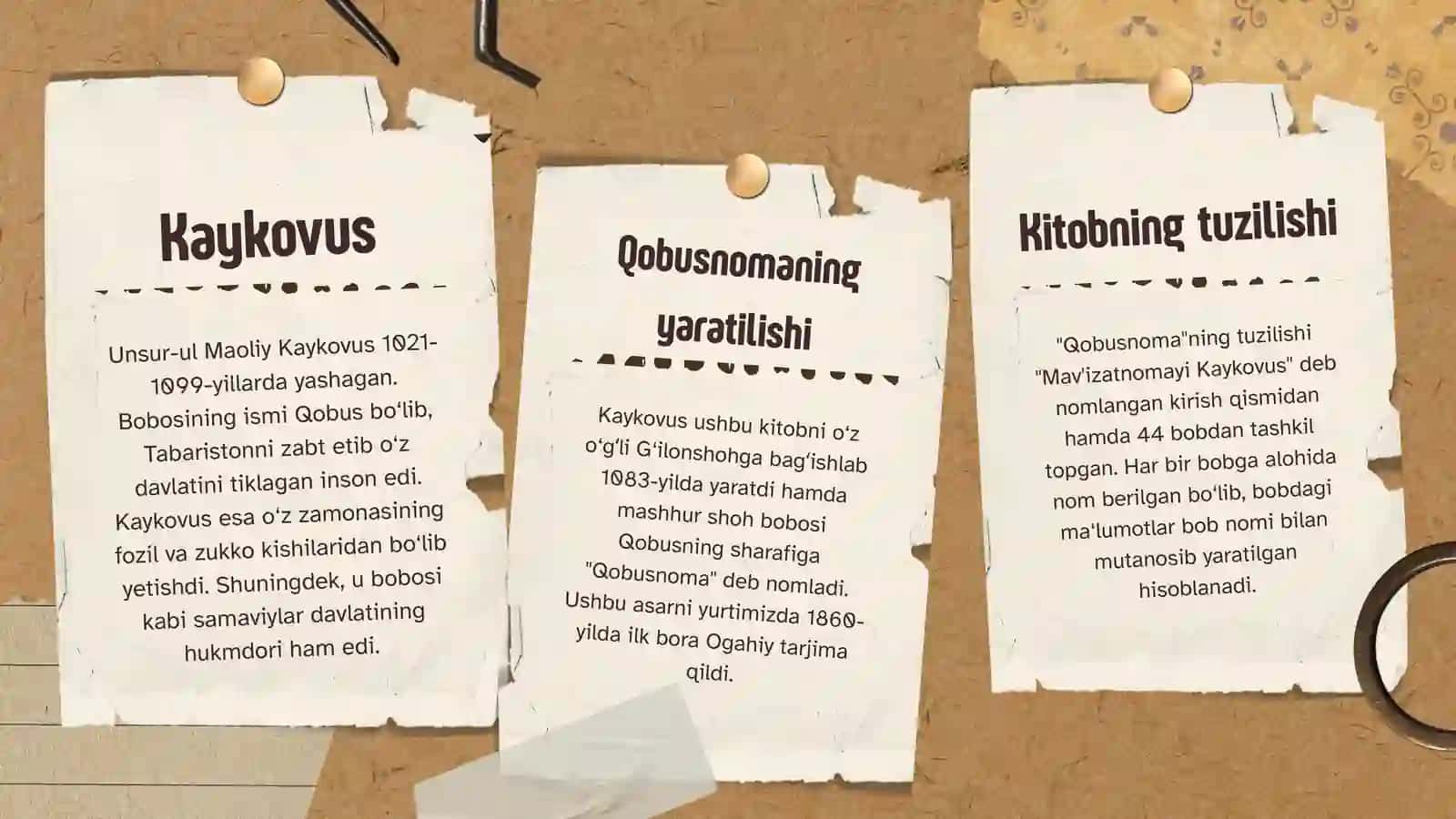 Kaykovusning "Qobusnoma" asari 3