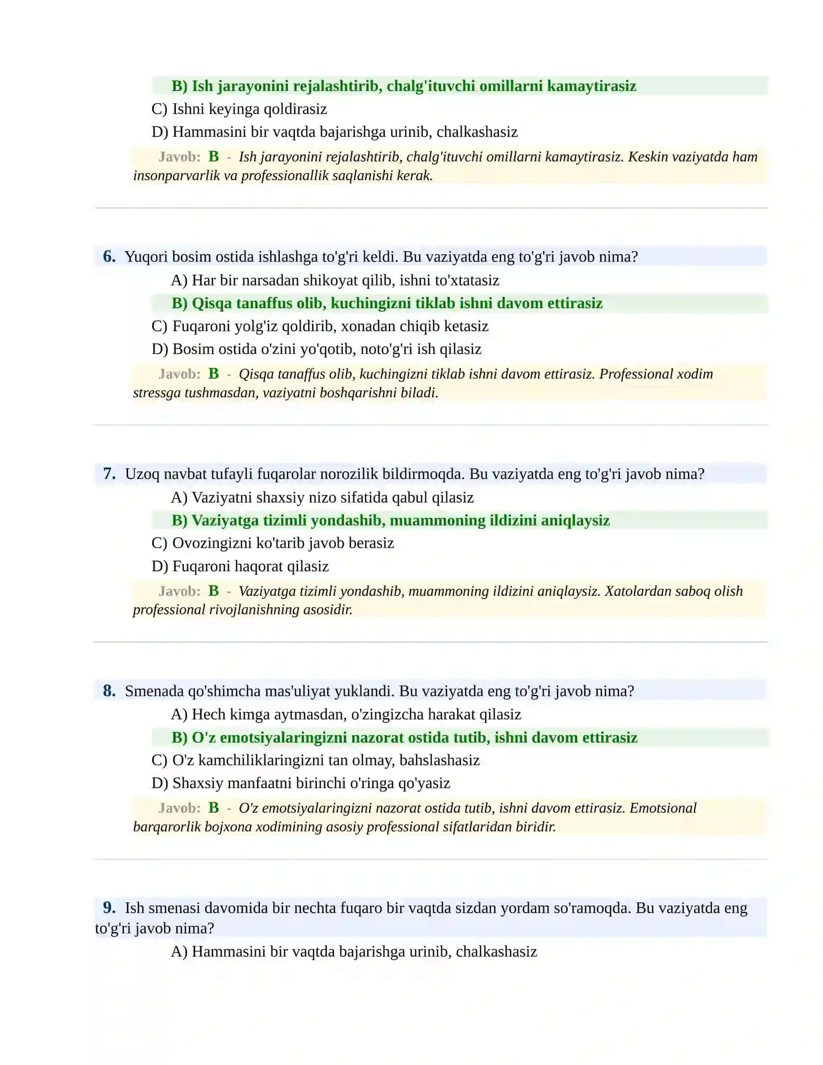 BOJXONA XIZMATIGA ISHGA KIRISH PSIXOLOGIK SINOV Testlari 3