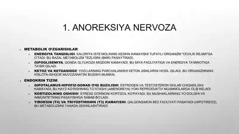Ovqatlanishning buzilishi. Jigar patalogiyasi 3
