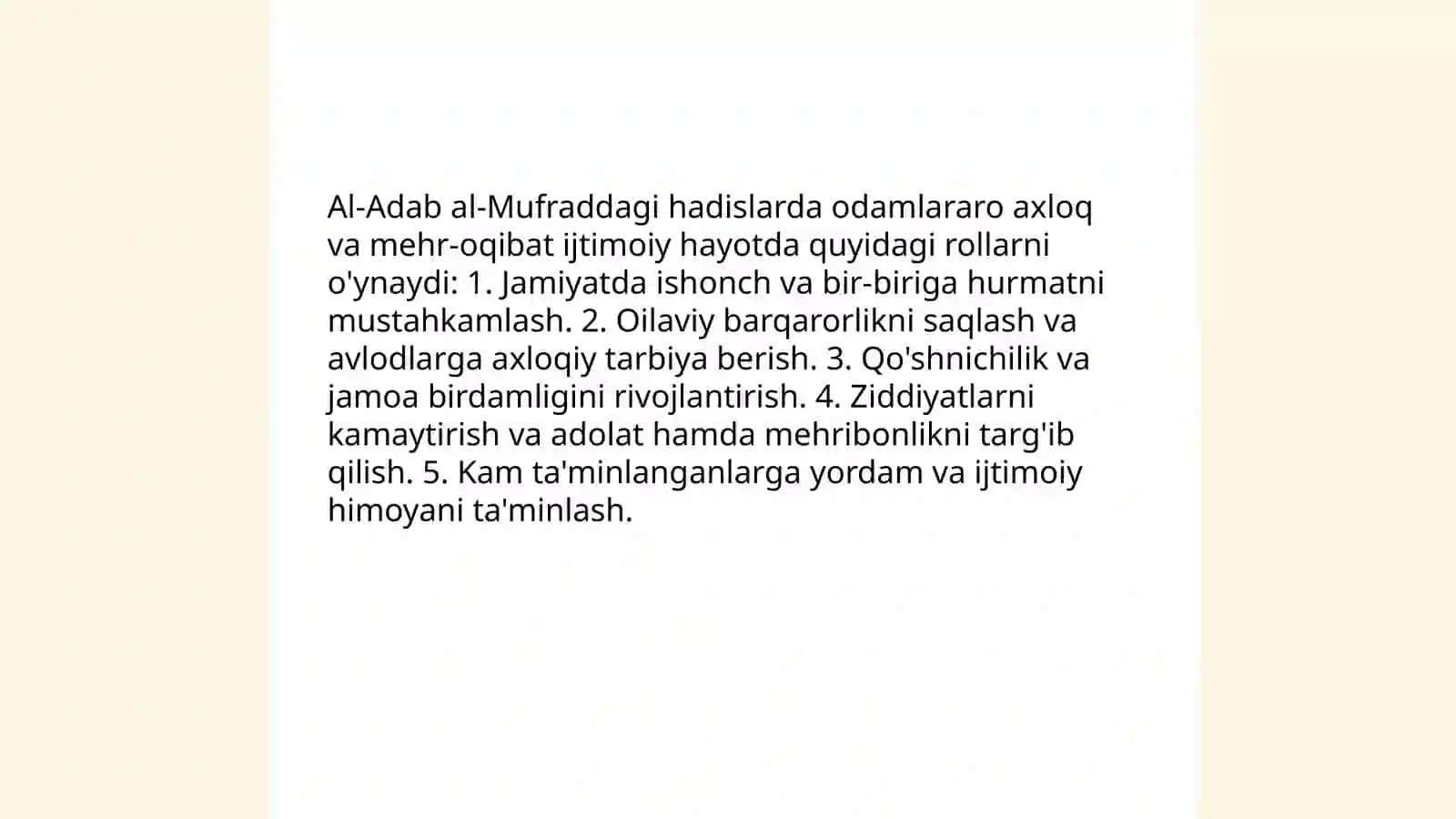 Al-Adab al-Mufrat Hadislari Mazmunini Ijtimoiy Hayotdagi Orn 3