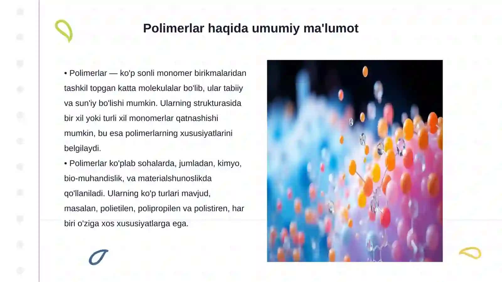 Polimerlarning kimyoviy modifikasiyasi masalan xlorlash sulfolash 3