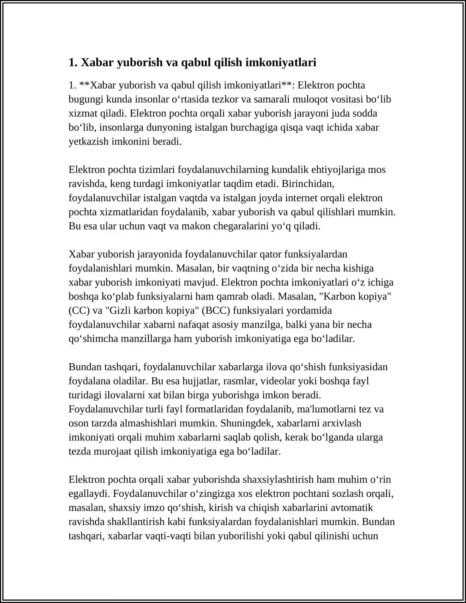 ELEKTRON POCHTANING IMKONIYATLARI 3