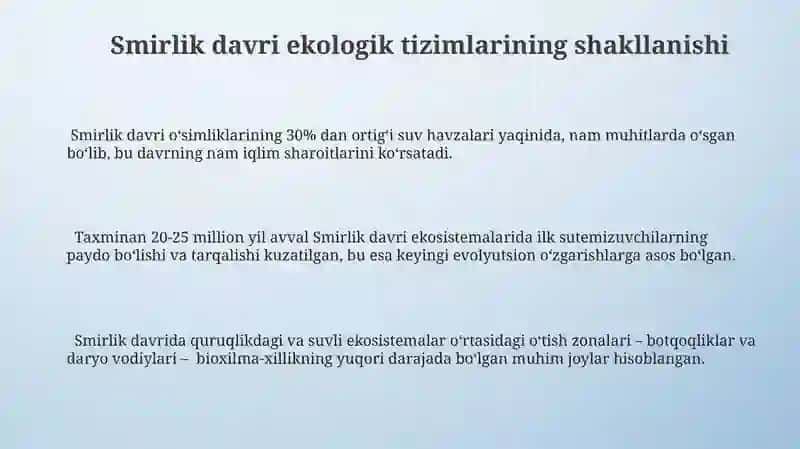 O'SMIRLIK DAVRIDA BIOLOGIK RIVOJLANISH 3