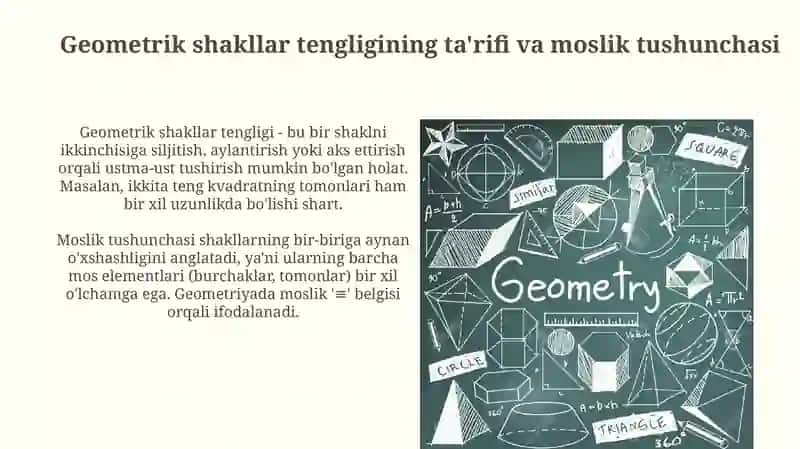 Geometrik figuralarning tengligini o’qitish metodikasi 3