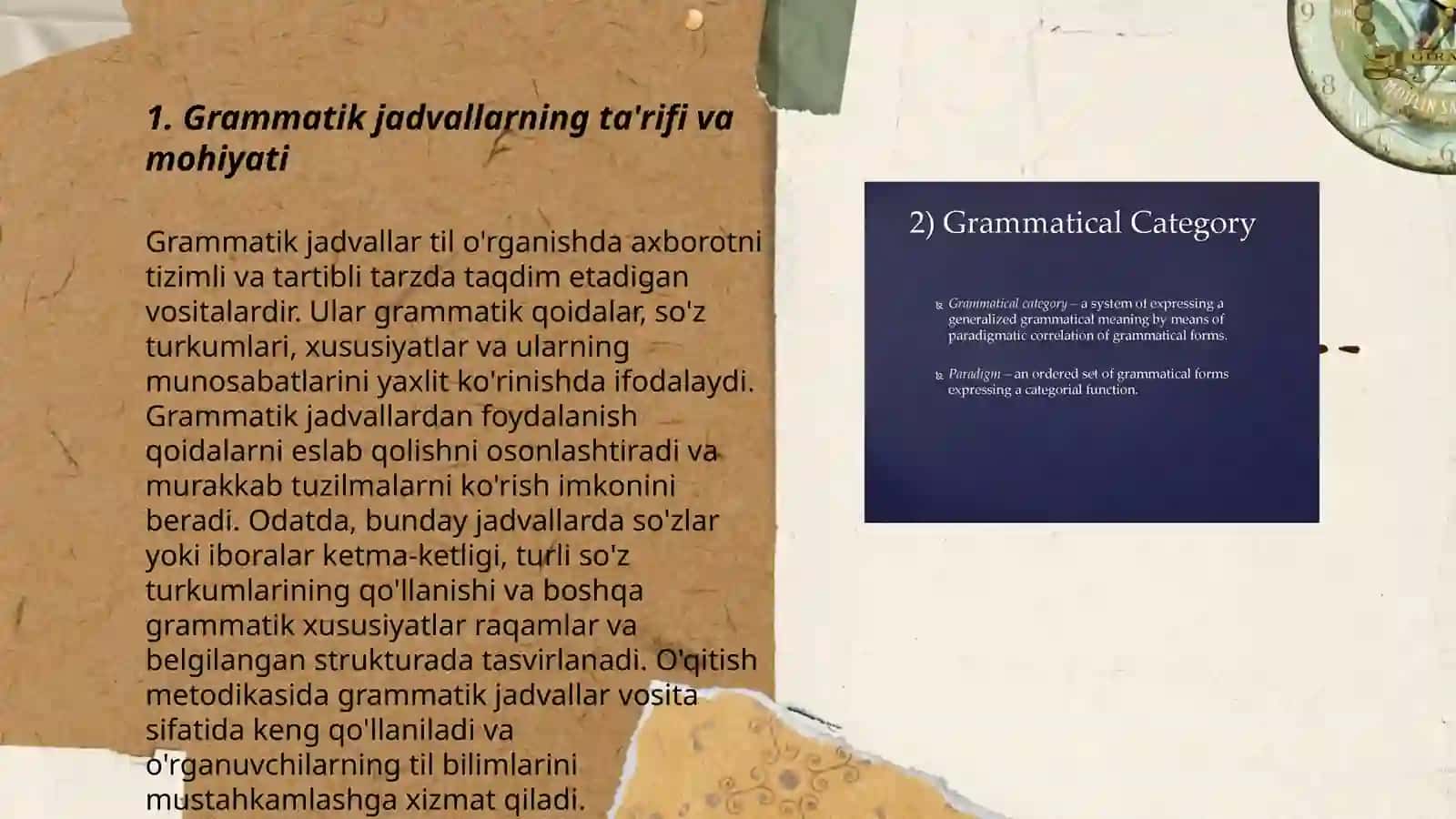 Grammatik jadvallarning ta'rifi va mohiyati 3