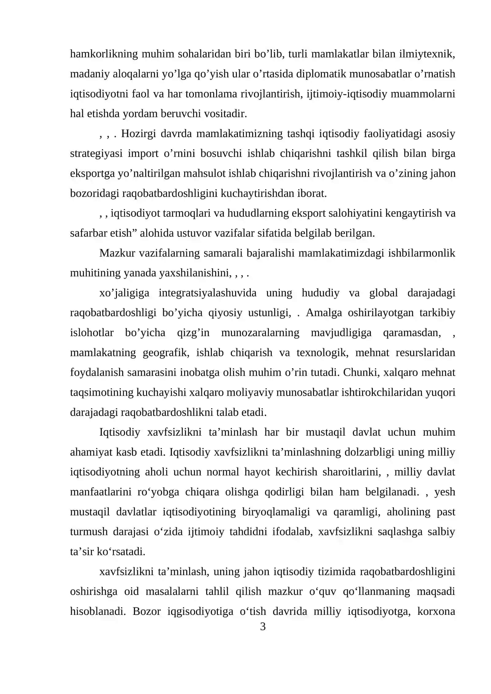 O'ZBEKISTONNING DUNYONING RIVOJLANGAN DAVLATLARI 3