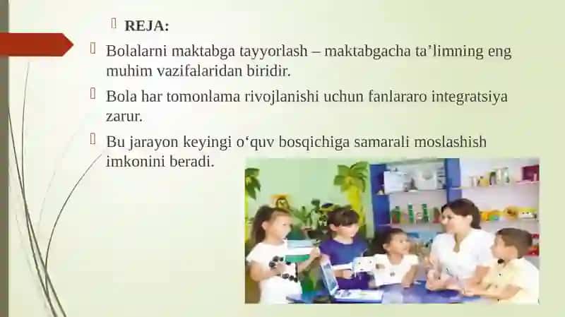 Bolalarni maktabga tayyorlash fanining boshqa fanlar bilan aloqasi 3
