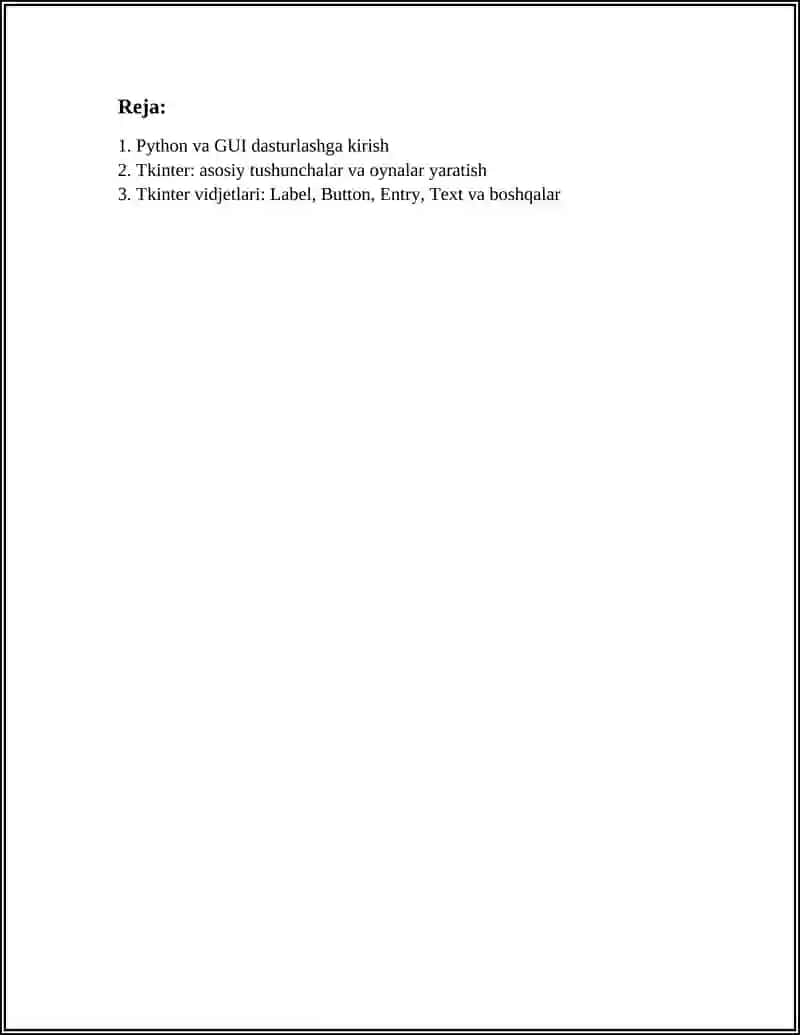 PYTHONDA GRAFIK INTERFEYSLI DASTURLAR YARATISH 3