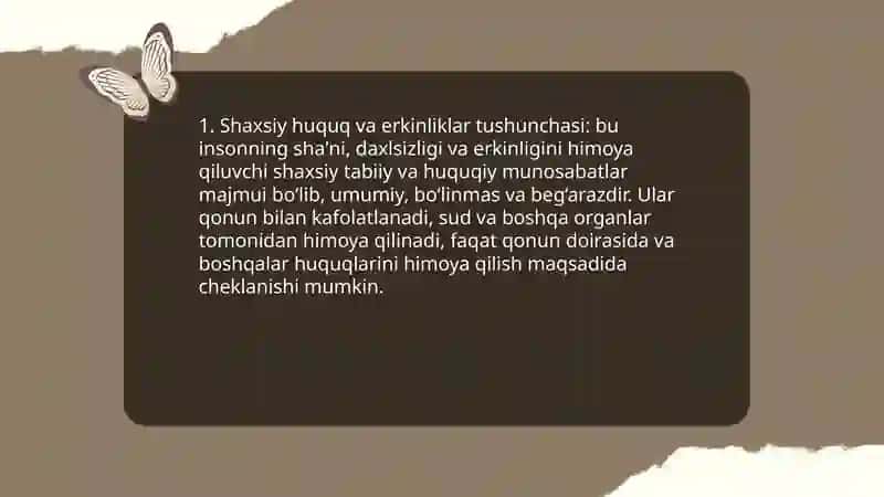 Shaxsiy huquq va erkinliklar 3