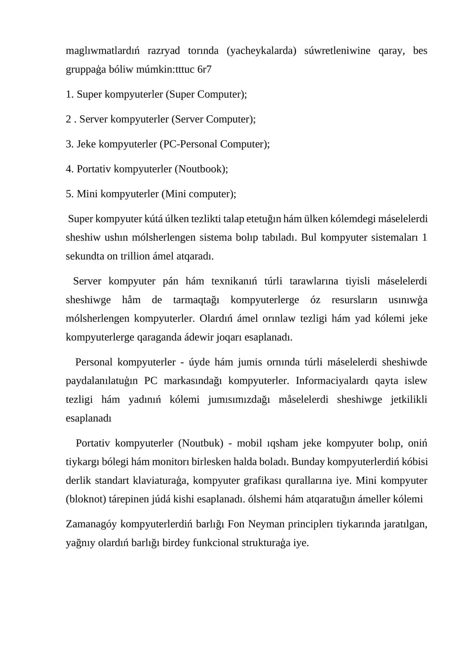 KOMPYUTER TARMAQLARÍNIŃ APPARAT HÁM PROGRAMMA TÁMIYNATÍ 3