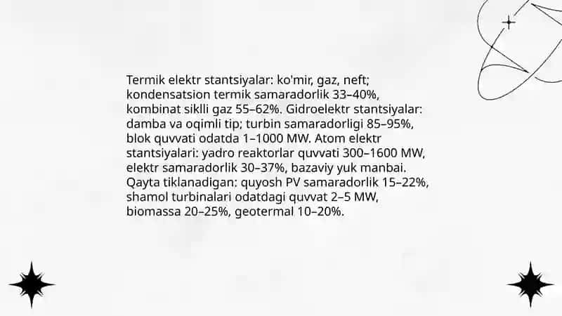 Elektr energiya ishlab chiqarish, uzatish, taqsimlash va istemol qilish jarayoni 3