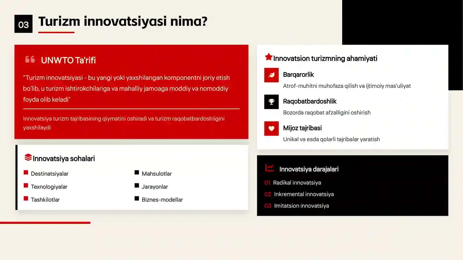 Turizmning innovatsion shakllari va innovatsion turizm mahsulotlarini yaratish 3