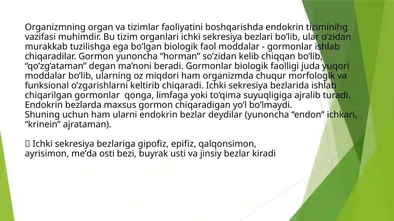 Fiziologik faol moddalar va endokrin tizimi biokimyosi 3