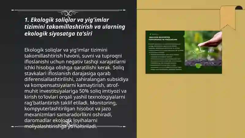 Davlat ekologik siyosatini amalga oshirishning iqtisodiy mexanizmi ishlanmalari 3