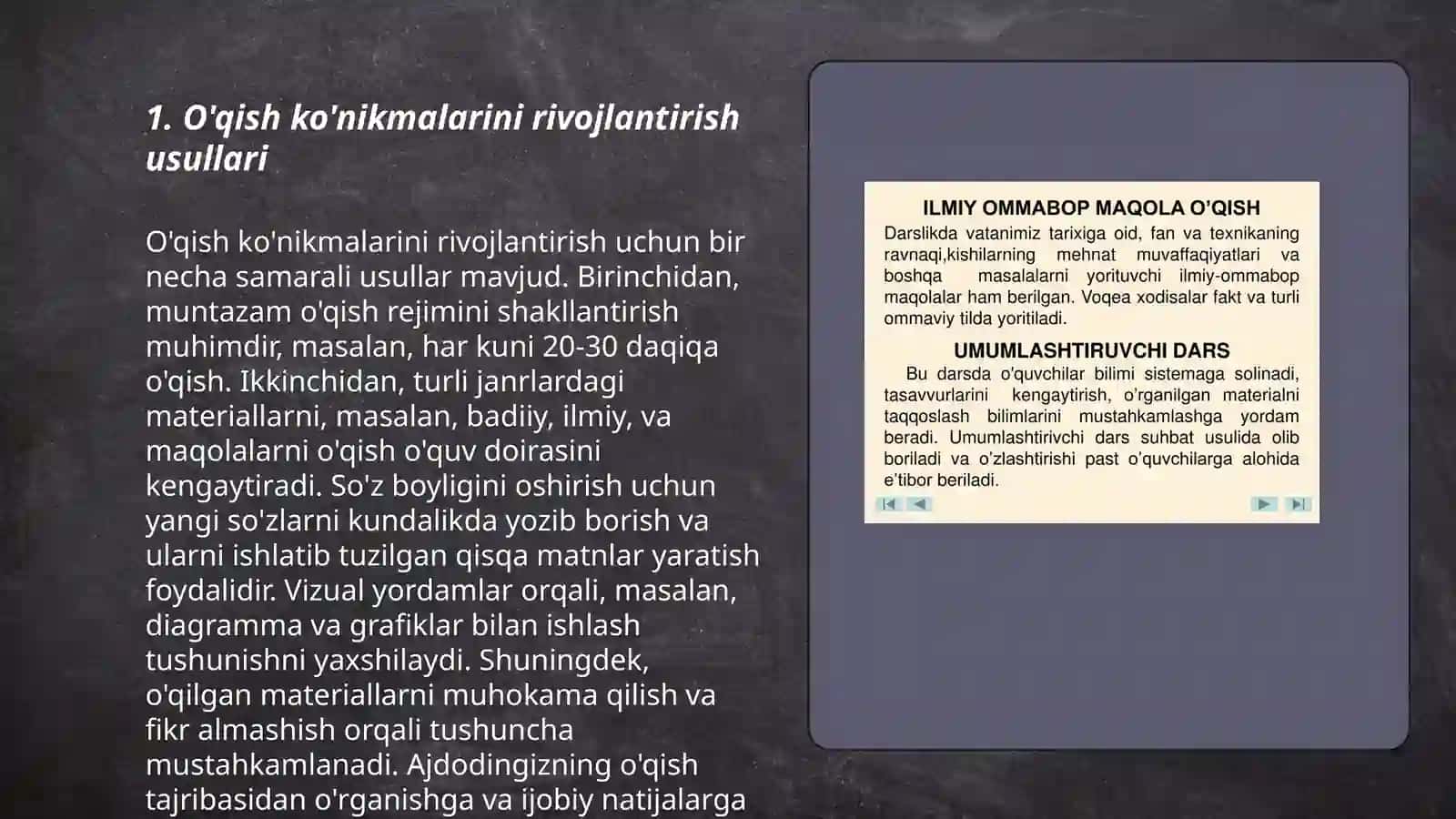 Òquvchilarning til ko'nikmalarini shakllantirish usullari 3