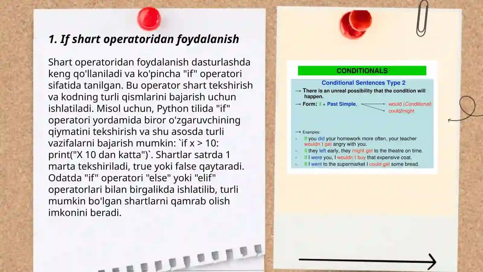 If shart operatoridan foydalanish 3