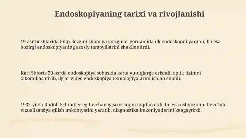 Tibbiyotda endoskopik usullarning qo'llanilishi 3