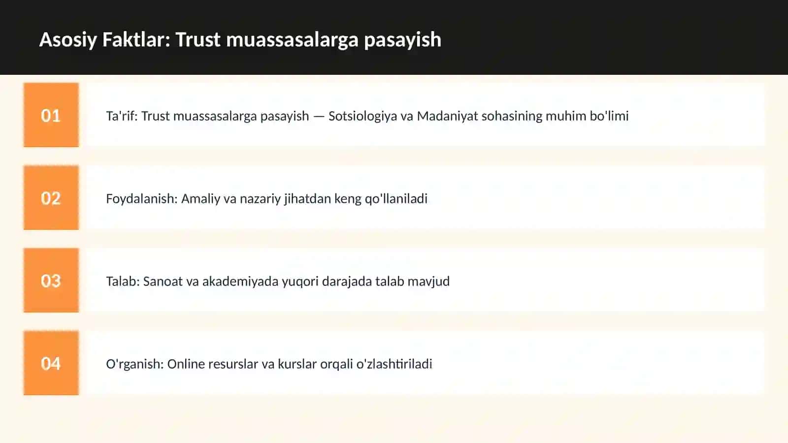 Trust muassasalarga pasayish 3
