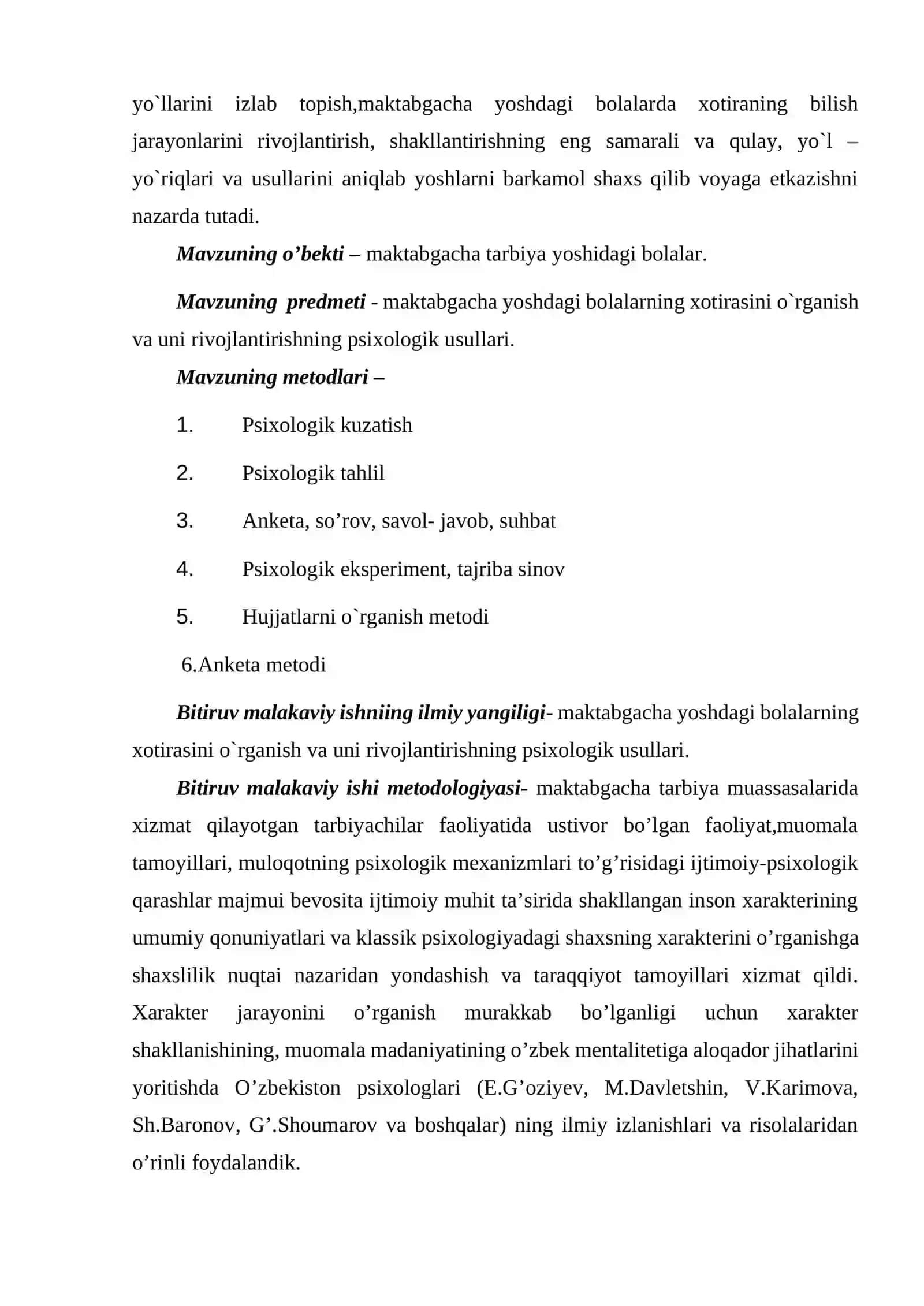 Maktabgacha davri bolalarida xotira jarayonining rivojlanish psixodiagnostikasi 3