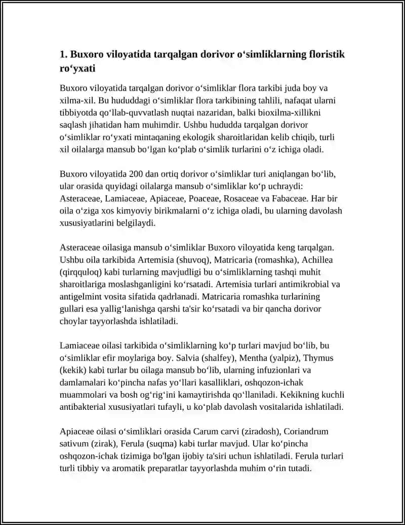 Buxoro viloyatida tarqalgan dorivor oʻsimliklar 3