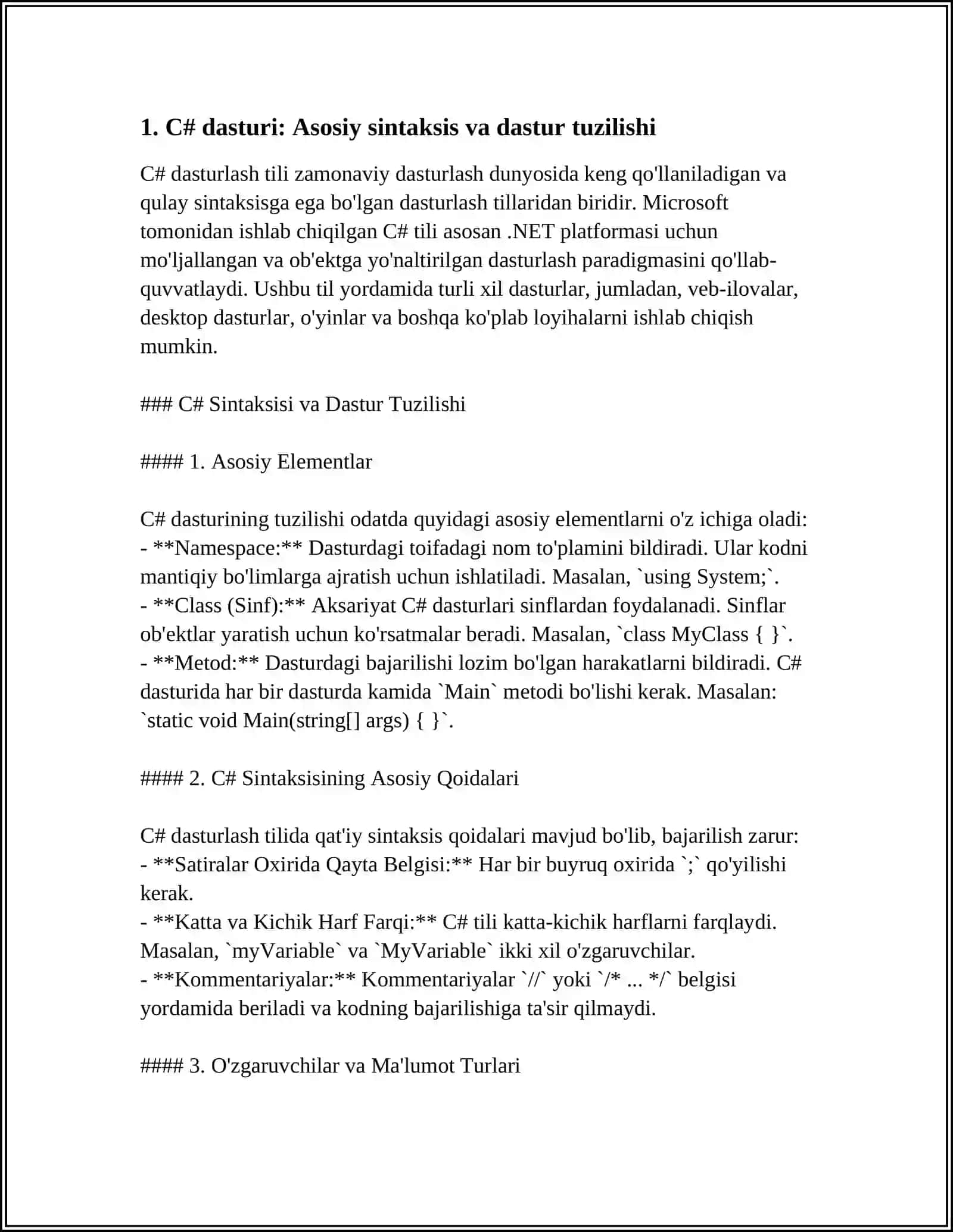 C# DASTURI 3