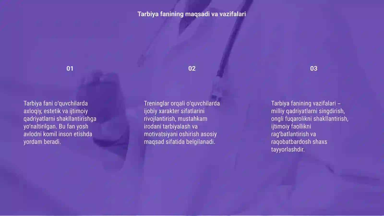 Tarbiya fanining oʻqitishda tarbiya treninglari asosida faoliyatini tashkil etish 3