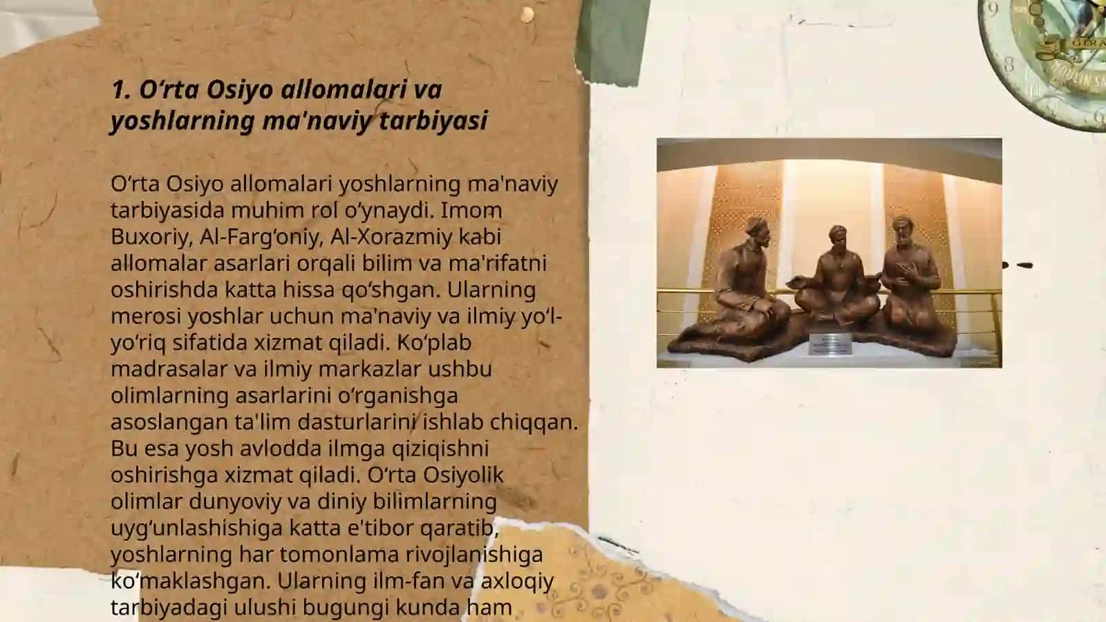 O‘rta Osiyo allomalar va yoshlarning ma'naviy tarbiyasi 3