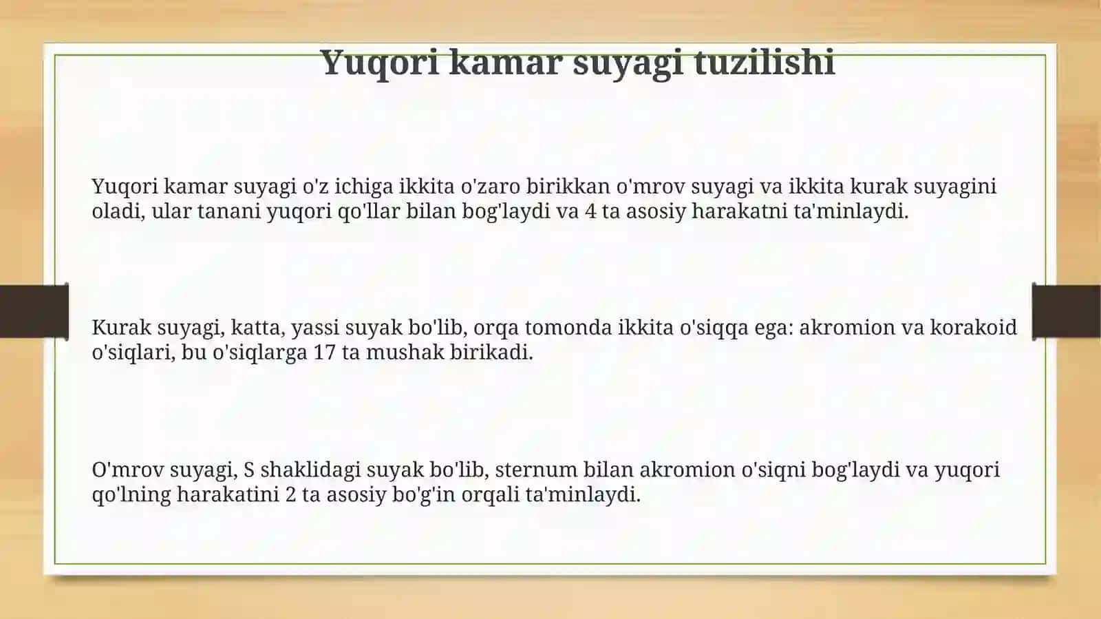 Yuqori va pastki kamar suyaklari va oyoqning erkin suyaklari tuzilishi 3