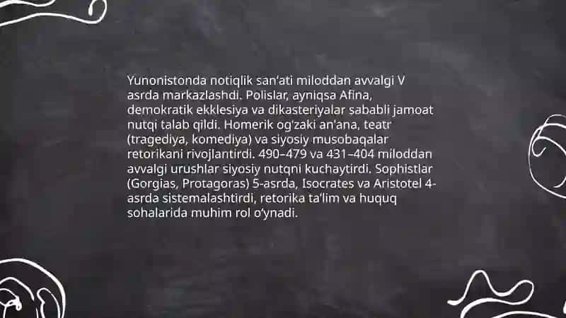 Yunonistonda notiqlik sanʼatining paydo boʻlishi 3