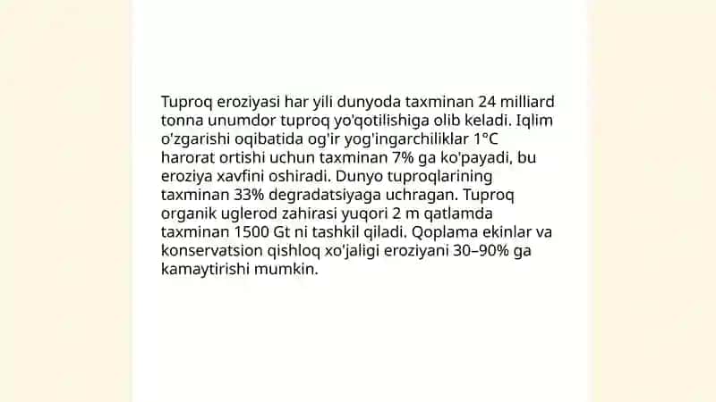Tuproqni barqarorligi va iqlim tasiri 3