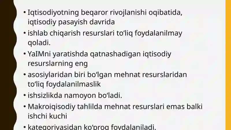 Ishsizlik tushunchasi va ishsizlik darajasini o‘lchash 3