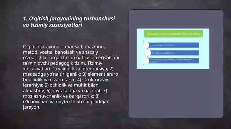 O'qitish jarayoni yaxlit tizim sifatida 3