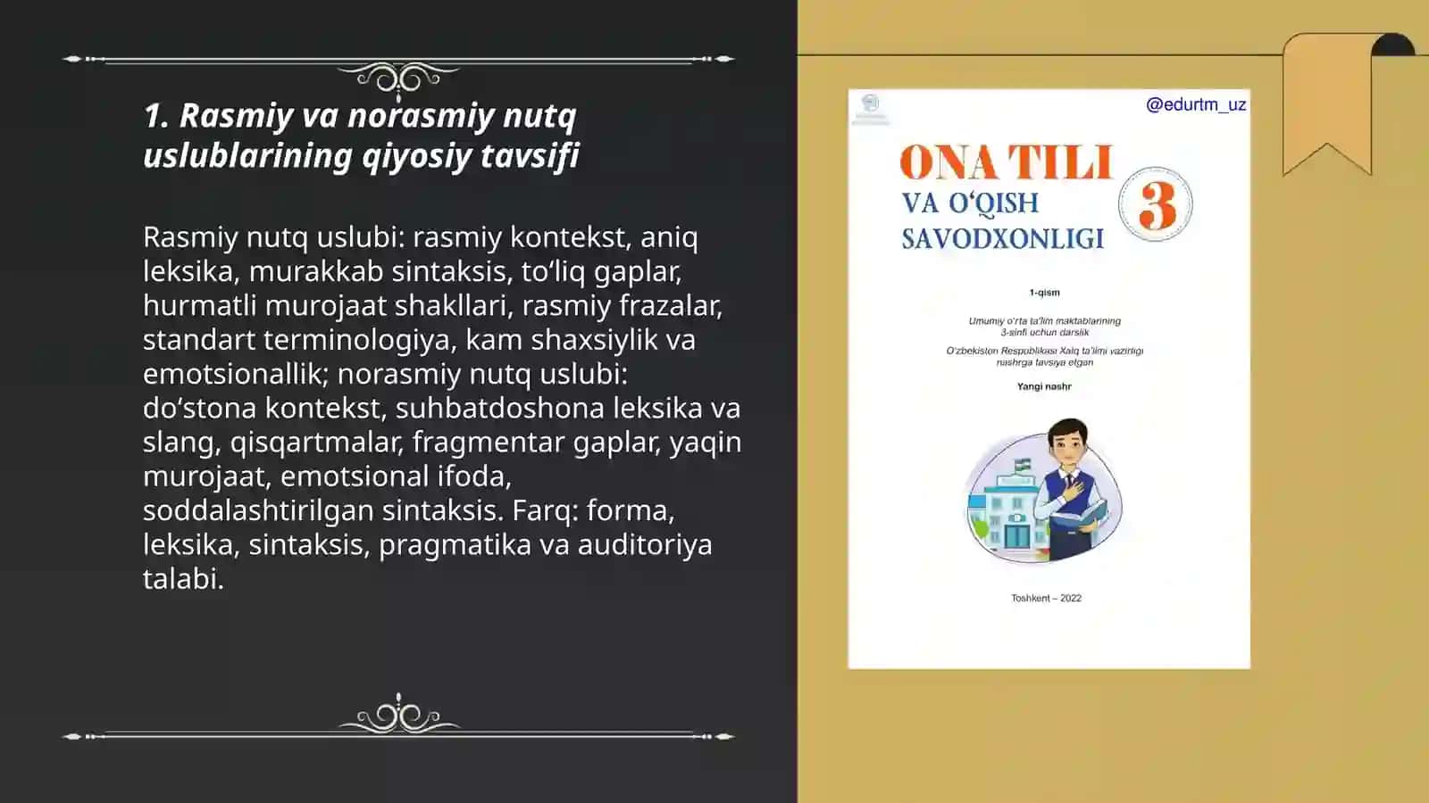 Nutq uslublarining qiyosiy tavsifi 3