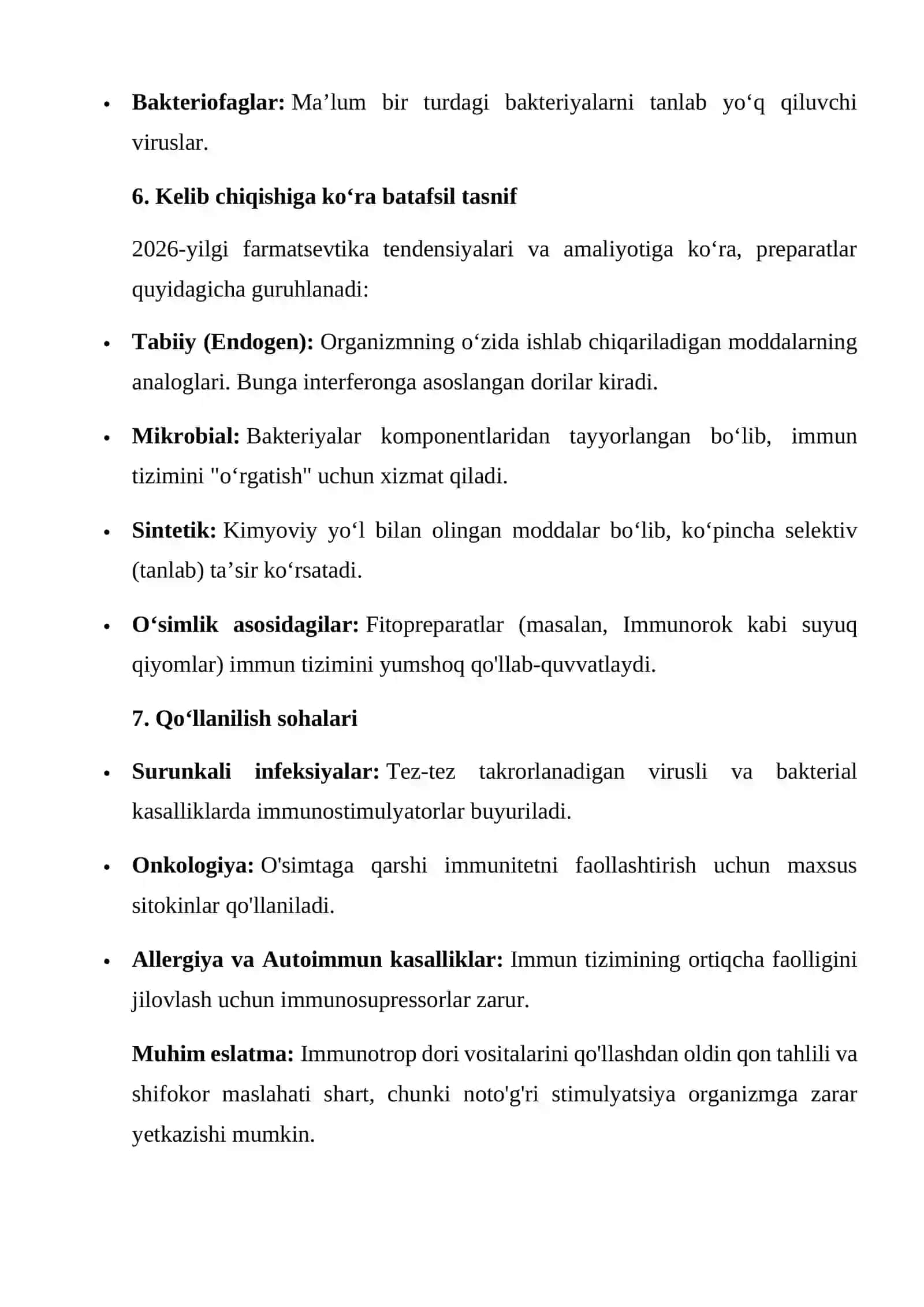 Immun jarayonlarga ta'sir qiluvchi vositalar tasnifi 3