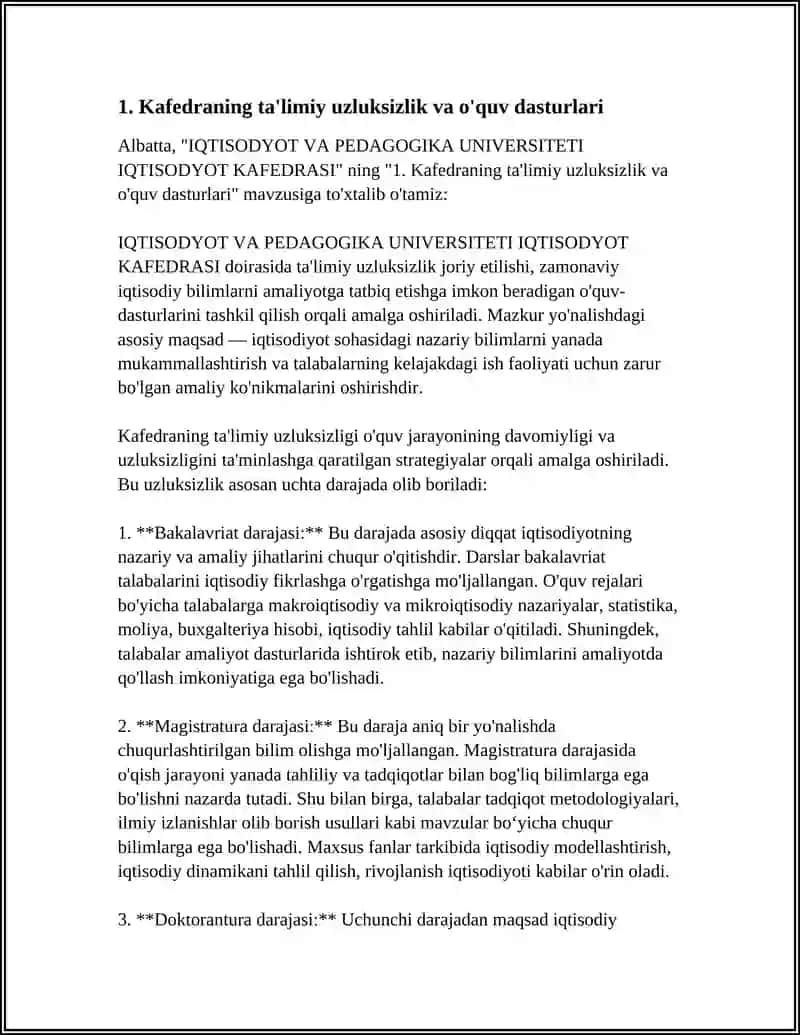 IQTISODYOT VA PEDAGOGIKA UNIVERSITETI IQTISODYOT KAFEDRASI 3