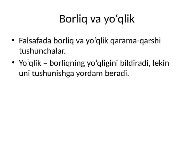 Falsafada borliq masalasi 3