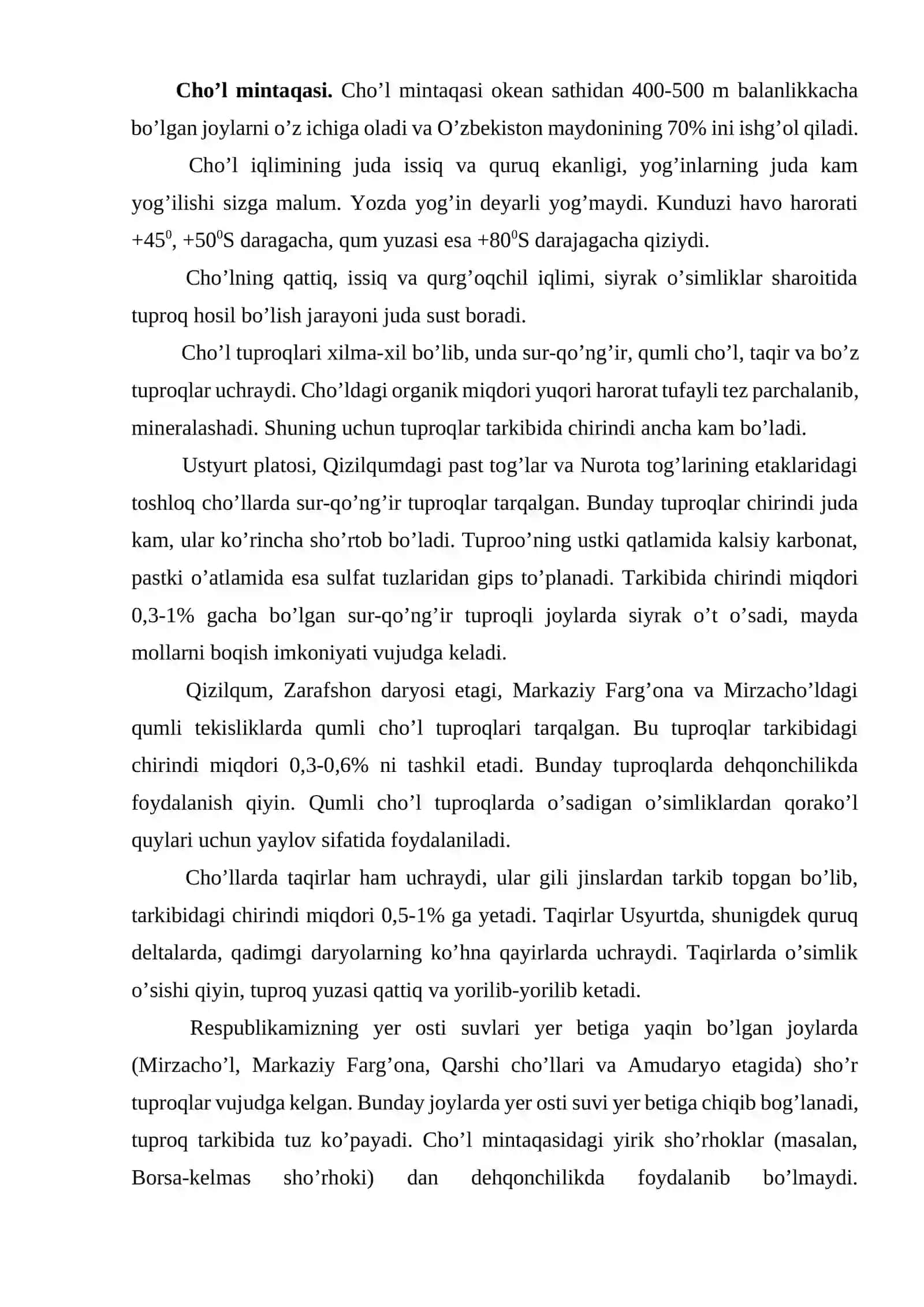 O’zbekistonning o’simlik va hayvonot dunyosi biologik xilma xilligini 3