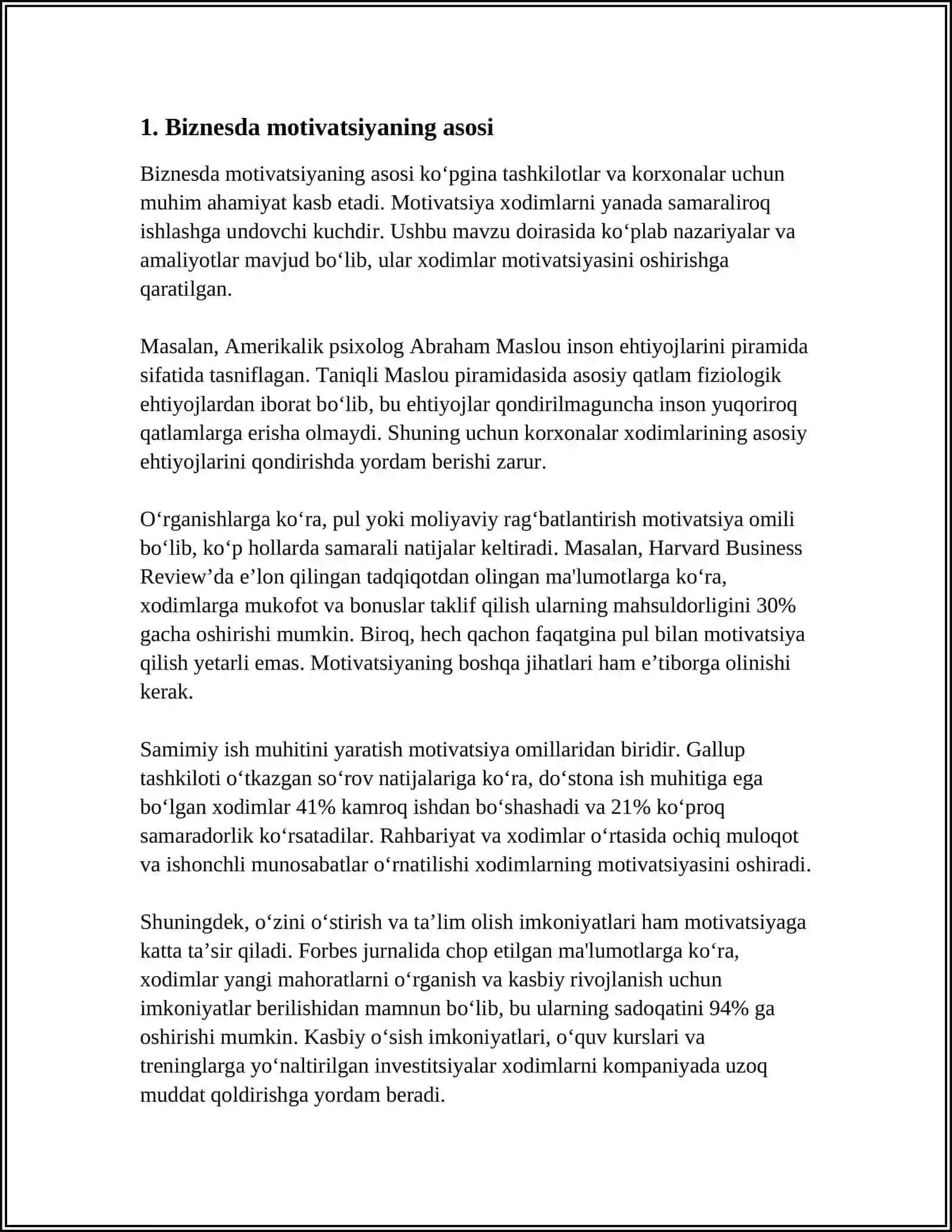 BIZNESDA MATIVATSIYANING AHAMYATI 3
