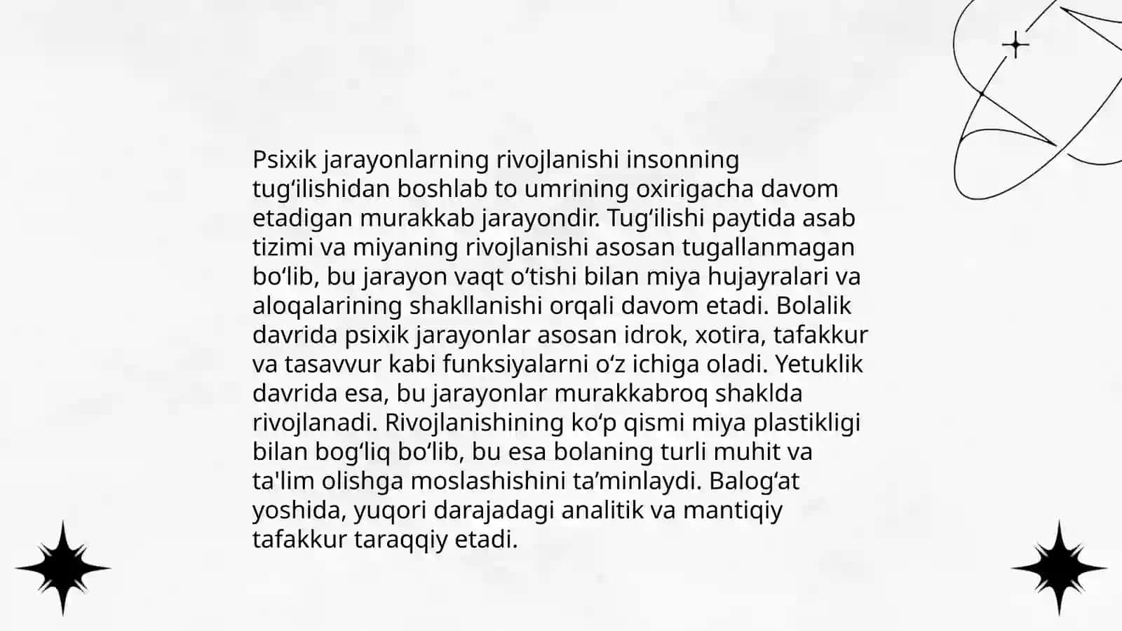 Psixik jarayonlarning vujudga kelishi 3