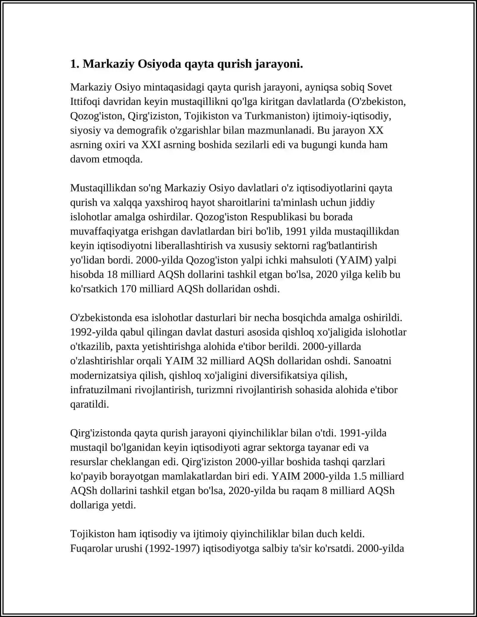 Markaziy Osiyoda qayta qurish jarayoni 3