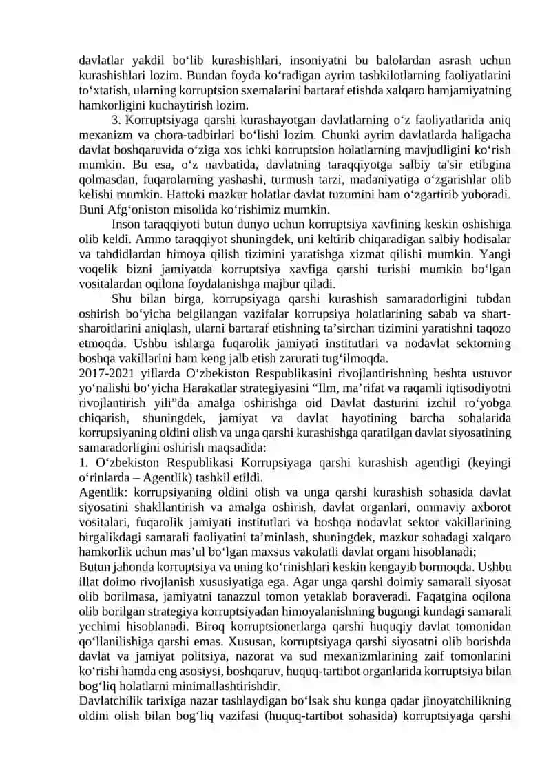 O‘zbekistonning korrupsiyaga qarshi kurash siyosati 3
