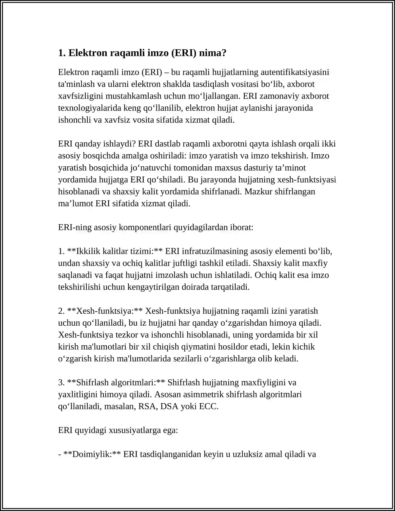ELEKTRON RAQAMLI IMZO VA UNDAN FOYDALANISH 3