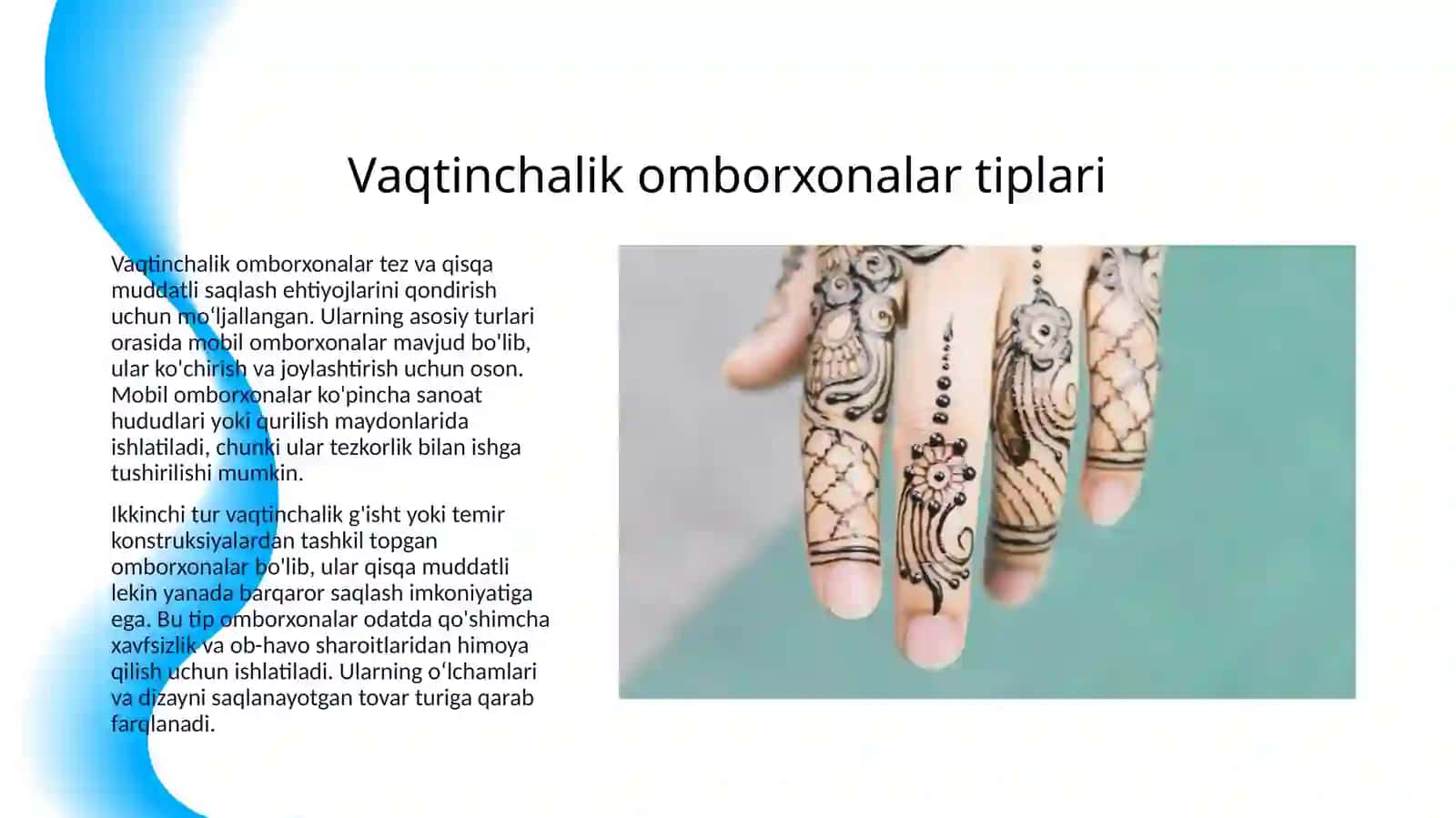 VAQTINCHALIK VA DOIMIY OMBORXONALARNI TURLARI, TUZILISHI VA O‘LCHAMLARI 3